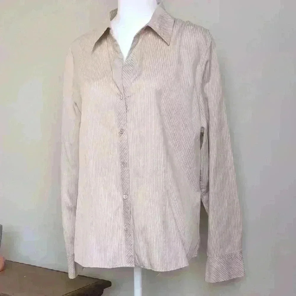 Talbot's Peach Striped Women's Shirt